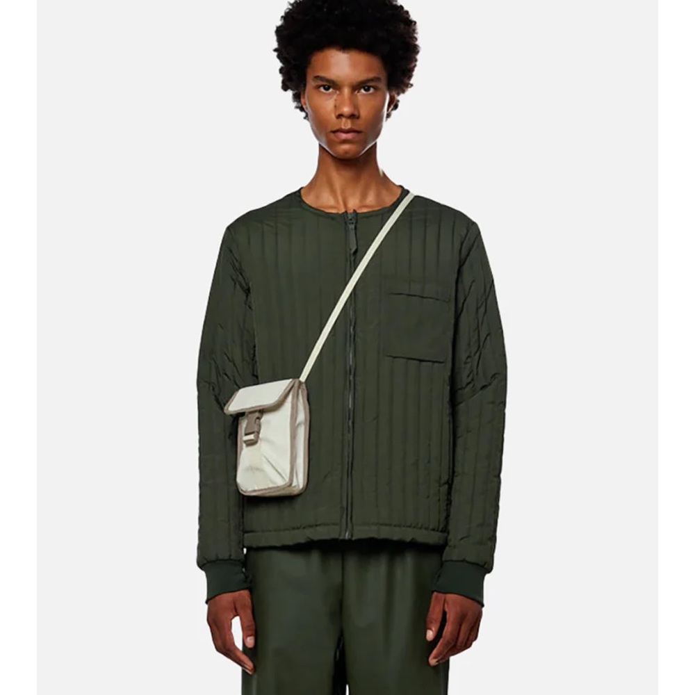 NWT RAINS Unisex Liner Jacket in Green Olive Size L - Picture 14 of 16